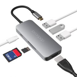 Adaptador 7x1 DodoCool USB-C / HDMI/VGA/USB 3.0